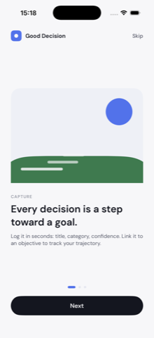 Good Decisions onboarding